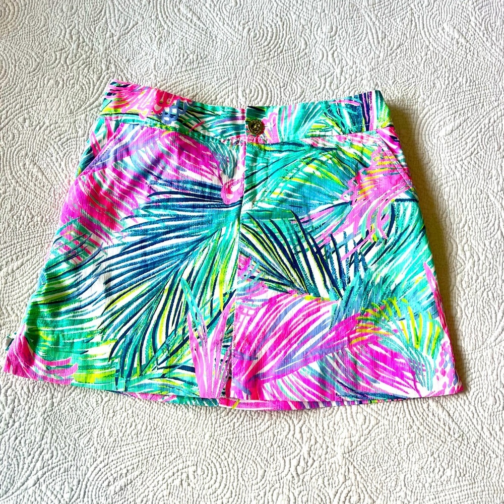 Lilly Pulitzer Nikki Skort Colorful Palm Fabric Size 4 Spring Summer